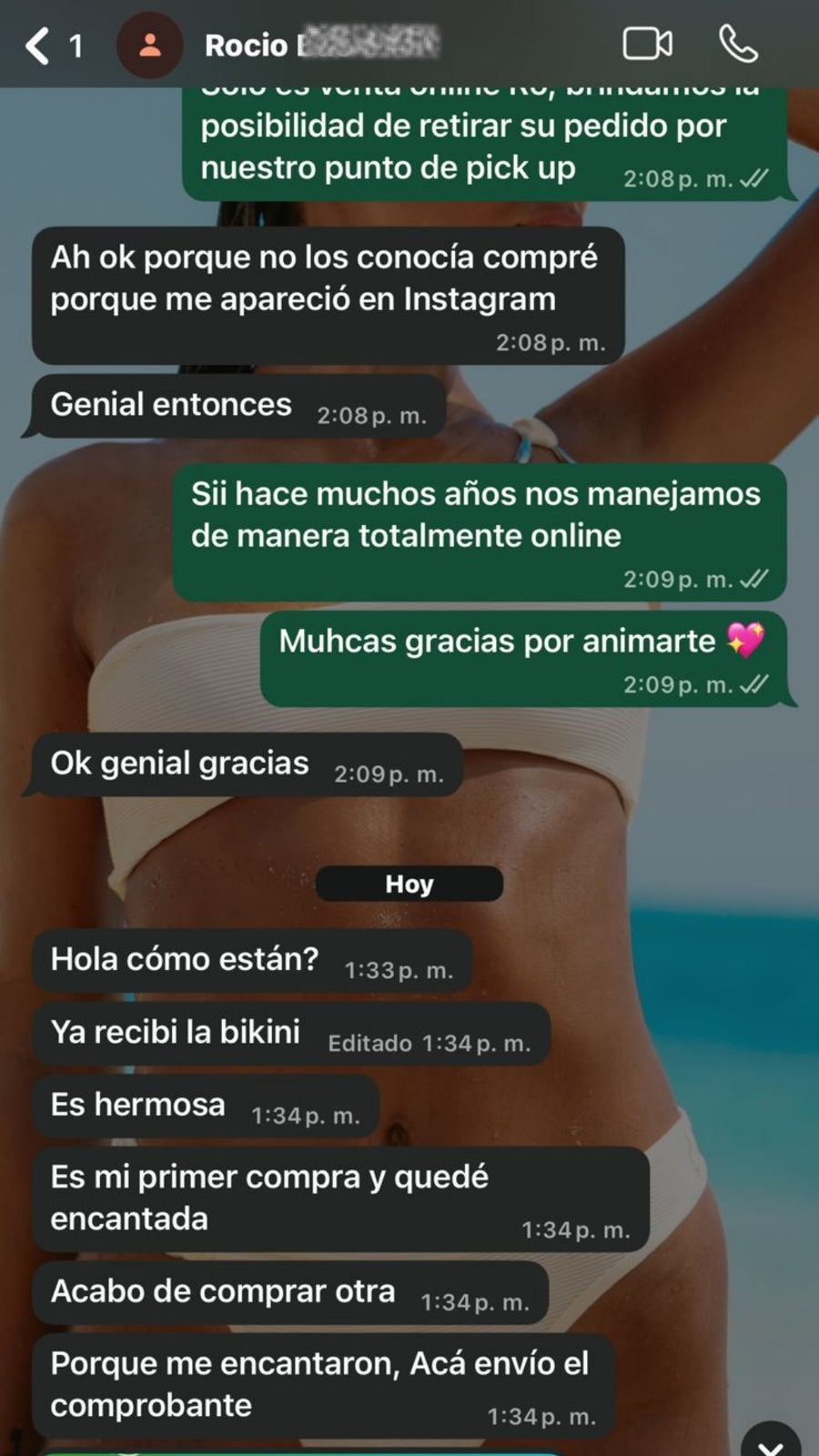 Mensaje real de una clienta LOVELY