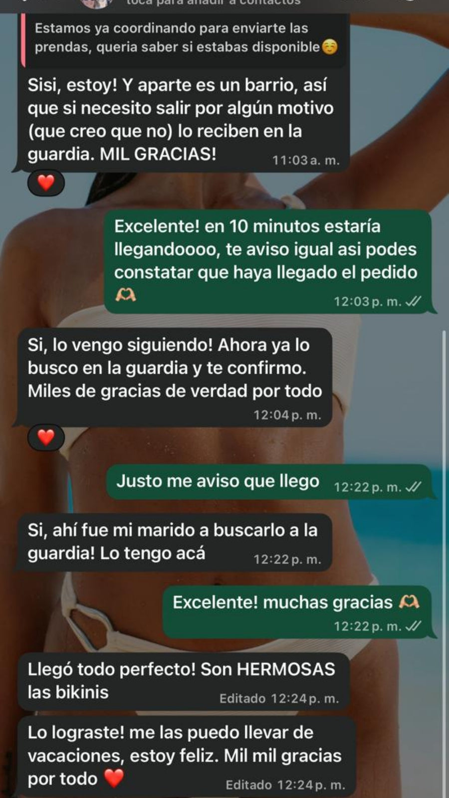 Mensaje real de una clienta LOVELY