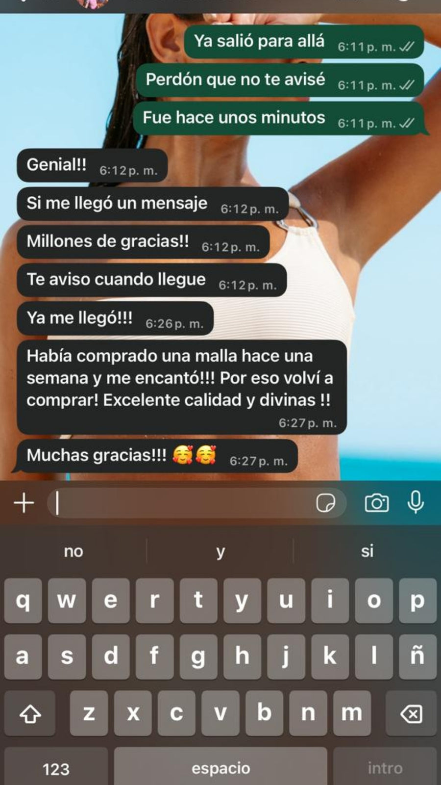 Mensaje real de una clienta LOVELY