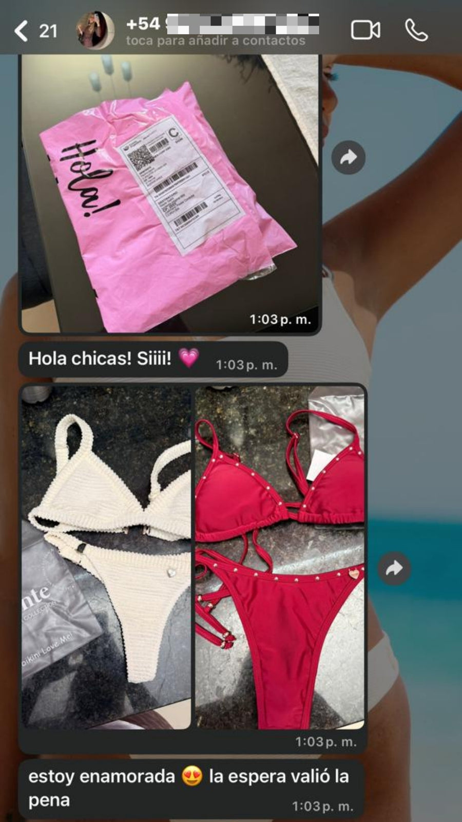 Mensaje real de una clienta LOVELY